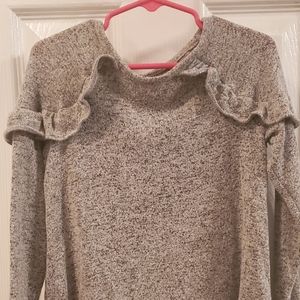 Cat & Jack Gray Ruffle Long Sleeve Top